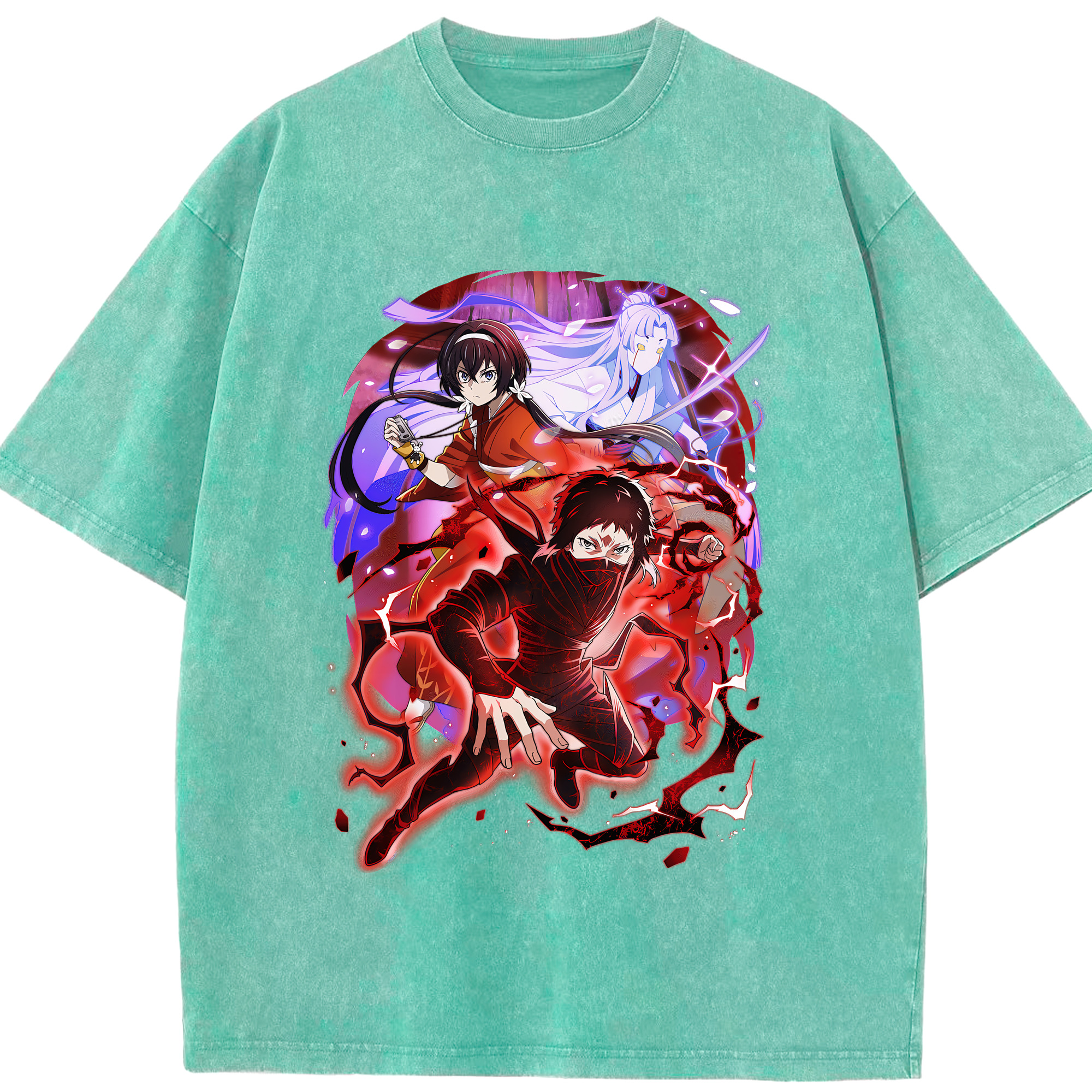 （画像用） 文豪ストレイドッグス Bungo Stray Dogs 綿100% ヴィンテージ風 半袖Tシャツ（フロントプリント）